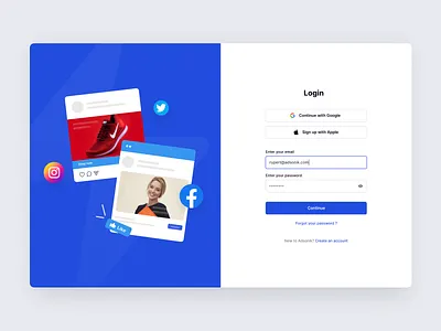 Login Page UI adtech app design graphics illustration instagram login saas social media ui ux web website