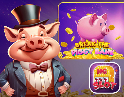 Break The Piggy Bank adobe photoshop casualgame design digitalart game gameart illustration ui