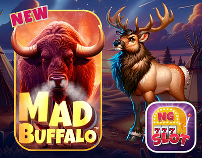 Mad Buffalo adobe photoshop casualgame design digitalart game gameart illustration ui