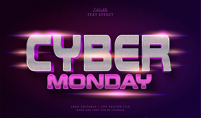 Text Effect Cyber Monday promo text effect