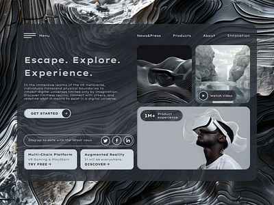 VR Metaverse interface metaverse ui ux uxui virtual reality web design