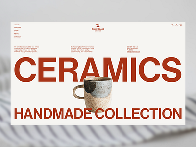 Sarah Glass Ceramics Studio | Website Concept branding design graphic design illustration logo typography ui ux web