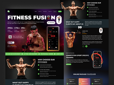 Gym & Fitness Landing Page bodybuilding business fitnes landing page fitness fitness website gym gym website health healthy home page landing page sport trends 2024 ui uiux web website website design weightloss yoga