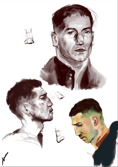 Jon Bernthal Study 2d animation art artist drawing graphic design illustration krita marvel motion graphics study