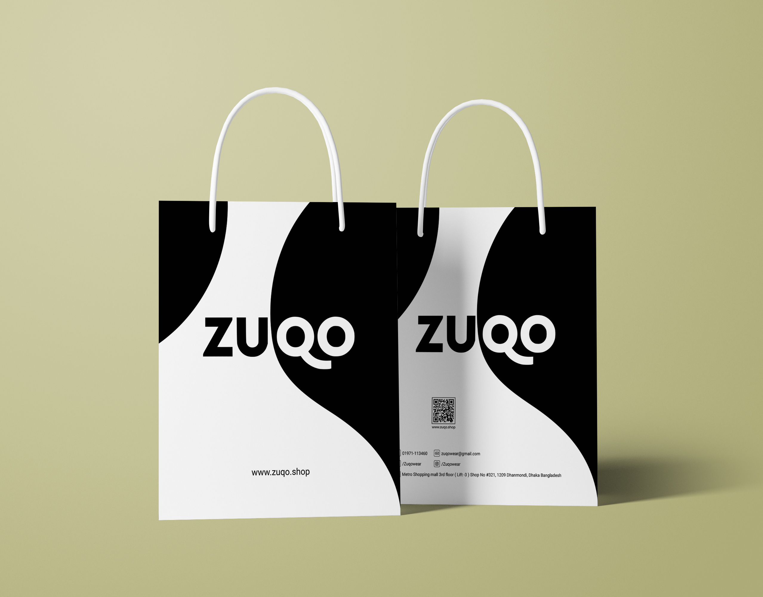 Shopping Bag Packaging Design & Branding bag design bag template brand identity branding branding design clean design food label label design package design packaging packaging design shopping bag zuqo