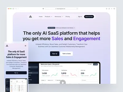 AI SaaS Website | Hero header Responsive Design ai ai design ai saas ai web design ai website artificial intelligence header header concept hero concept saas design saas web design saas website ui web design webflow webflow designer webflow developer