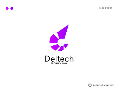 Letter D Initial Logo Digital Technology Deltech Logo brand identity branding business logo deltech logo design graphic design illustrator logo letter d logo logo logo design tech logo design logotype vector