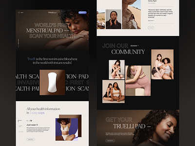 Truelli. Promo Website. Case Study ad banner beauty bodypositive desktop fashion health landing pads promo scan scanner smart steps test typography ui ux web design website