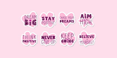 Motivational quotes sticker set