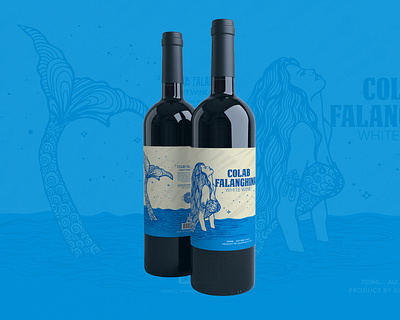 ColabFalanghina 99design bestdesign beverages creativedesign design girls graphic design illustration label design moondesign seafood wine womens drink