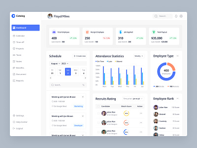 HR Management Dashboard chart clean dashboard hiring hiring tools hr hr dashboard hr management job management monitoring project table ui uiux ux website