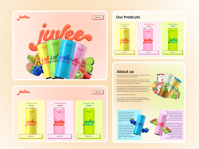 Juvee Soft Drinks Website Redesign Concept branding design graphic design illustration landing page logo redesign typography ui ux vector web design