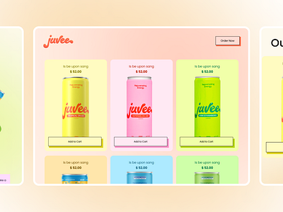 Juvee Soft Drinks Webiste Redesign branding design ecommerce graphic design illustration landing page logo redesing typography ui ux vector