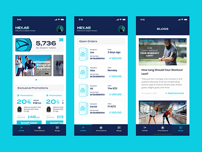 Fitness Mobile App mobile app ui design
