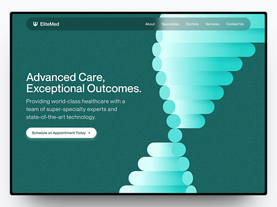 EliteMed - Hospital Website branding design gradient graphic design health illustration landing page medical research ui web design website
