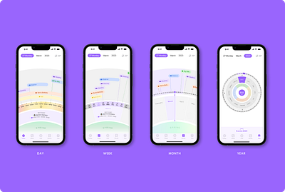 Circular Calendar Design - Mobile App Design calendar design digital product design mobile app product design ui design ui ux design