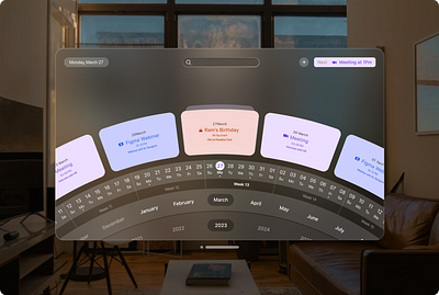 Circular Calendar Design - Vision Pro Version app design digital design mobile app design product design ui design ui ux design