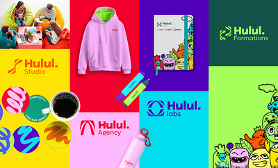 Hulul Group Branding Set bold branding creative design graphic design illustration logo typography