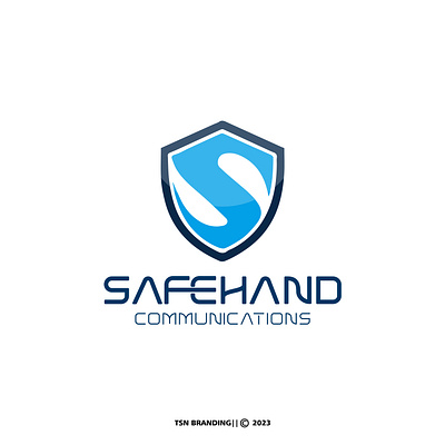 Safe hand Communications logo art branding design graphic design illustration logo security typography