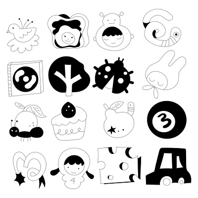Cute hand-drawn character set app branding design graphic design illustration logo typography ui ux vector