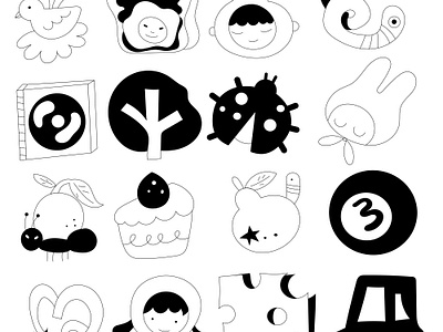 Cute hand-drawn character set app branding design graphic design illustration logo typography ui ux vector