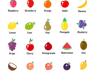 Fruits vector illustration apple banana blueberry cherry coconut doodle fruits grape hand drawn icons kiwi lemon lime mango peach pear pineapple strawberry summer watermelon