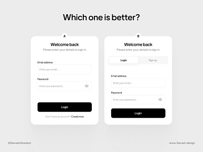 Which one is better? (Login) button compare input login minimal password primary tab ux
