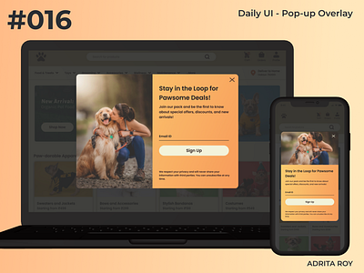 Daily UI 016 - Pop-up Overlay dailychallenge dailyui design desktop figma mobile modal newsletter popup overlay responsivedesign ui uiux ux