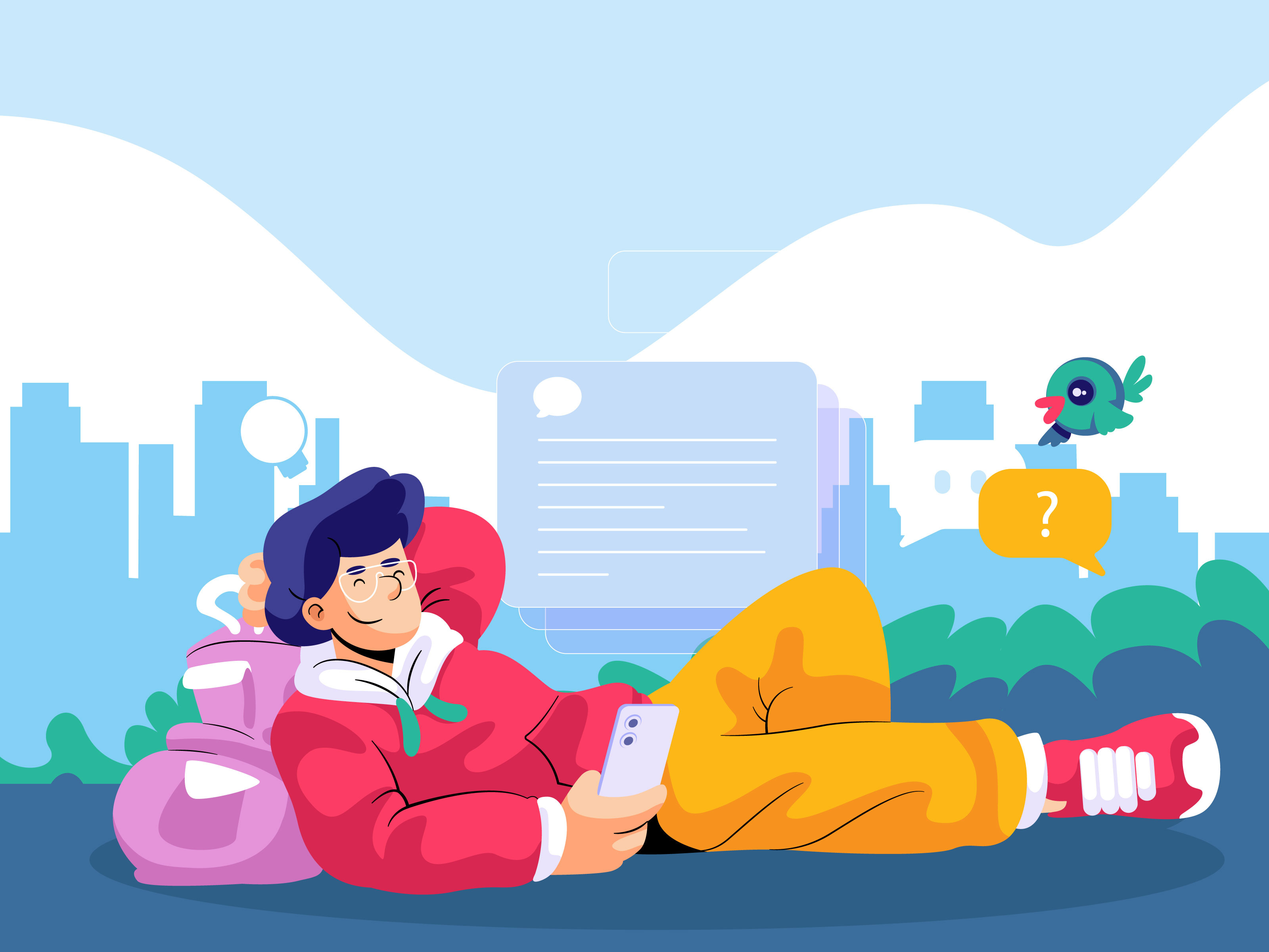 Example of Modern Illustration For UI And Branding