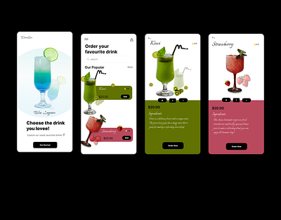 Drinks and juices app interface ui uiux uiuxdesigner uiuxdesigns