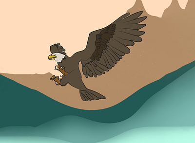 Drawing - Eagle animal animals art arts bird colorfu design drawing eagle feather getillustrations illustration illustrator minimal nature vector wild wings