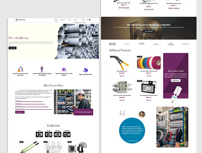 Electrical Shop Website Design HTML Template app branding css e commerce html javascript template ui website