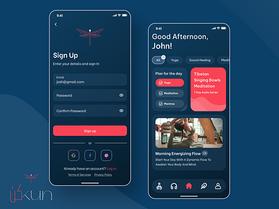 Kun - app design figma healing meditation mind relaxing ui uiux wellness wellness app. yoga