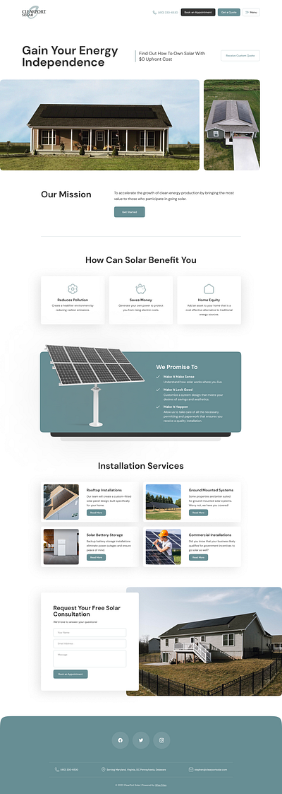 Solar Installation Website 3d animation branding graphic design logo motion graphics ui