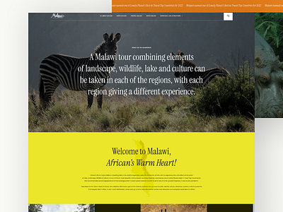 Redesign: Malawi Tourism branding landing page redesign website ui
