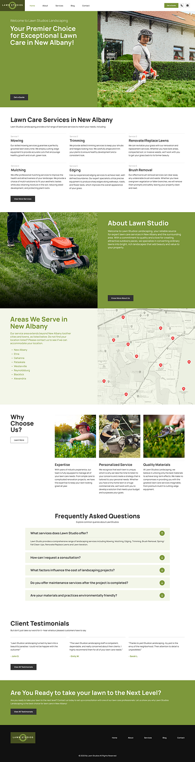 Lawn Service Website Design 3d animation branding graphic design logo motion graphics ui