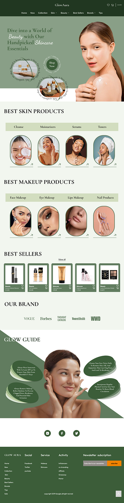 Skin Care Ecommerece Website UI Design online shopping experience ui