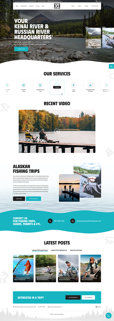 Fishing Trips Website Design 3d animation branding graphic design logo motion graphics ui