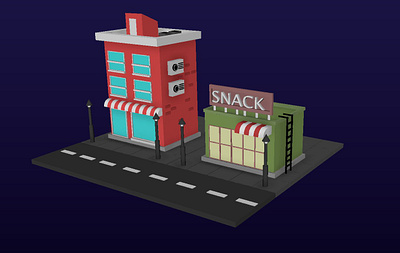 Snack And Shop 3d animation graphic design