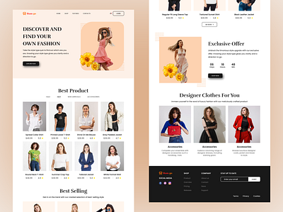 Rum go-Fashion landing page design animation branding design dress fashionforward figma graphic design illustration landing page logo motion graphics onlineshopping typography ui ux vector website website landing page