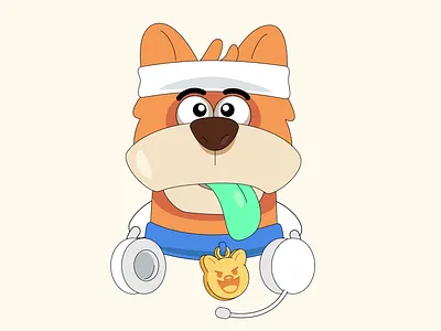 Workout Dog animation illustration vector