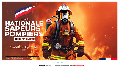 Journée internationale des pompiers adobe design graphic design illustration photoshop pompiers socialmedia