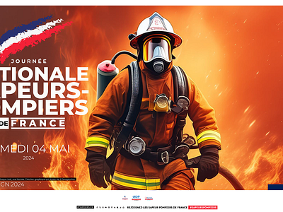 Journée internationale des pompiers adobe design graphic design illustration photoshop pompiers socialmedia