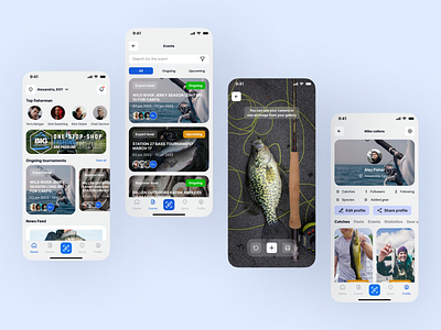 Fishing Tournament Mobile App Concept app design fishing mob ui ux