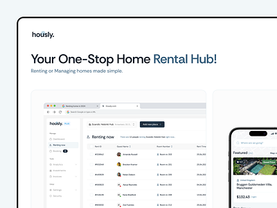 🏠 Hously app branding clean design desktop hero section motion graphics product design sass ui