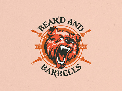 Beard and Barbells 99design barbell bear bestdesign boutique branding creativedesign design dress graphic design illustration logo mens