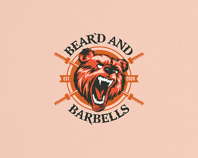 Beard and Barbells 99design barbell bear bestdesign boutique branding creativedesign design dress graphic design illustration logo mens
