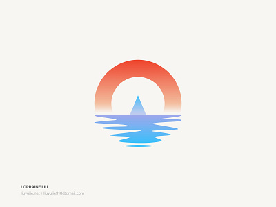 Sunset Logo for a book club branding gradient graphic logo minimalist sea shape sunset