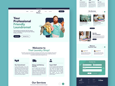 Laundry Website Landing Page cleaning landing page laundry laundry website ui washing website
