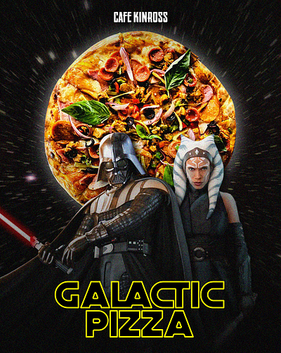 Cafe Pizza Promo Artwork aesthetic branding design graphic design illustration photoshop poster starwars